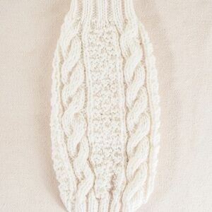 Free People Cream Cable Knit Dog Turtleneck Sweater XS FRENCH knot